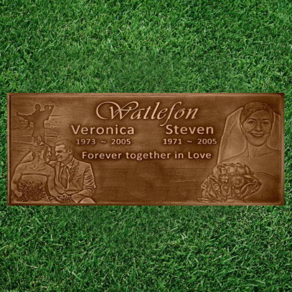 3D Image Companion Bronze Headstone
