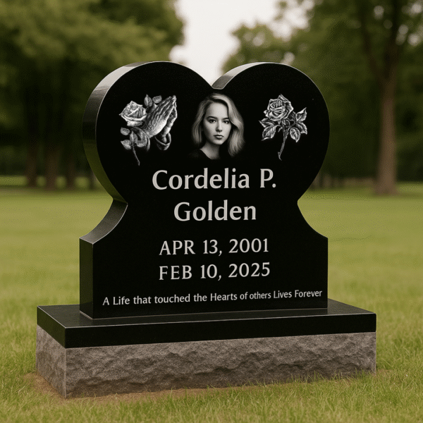 Beautiful Heart Headstone - Crafted With Love