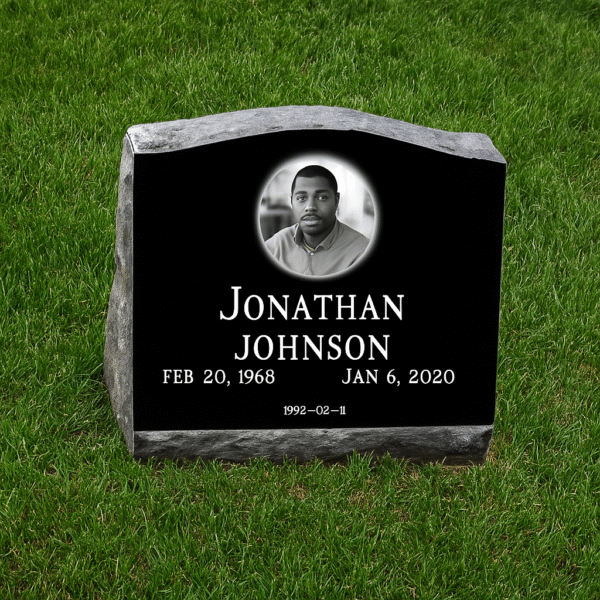 Flash Sale! $1,399 Black Granite Slant Headstone - Single
