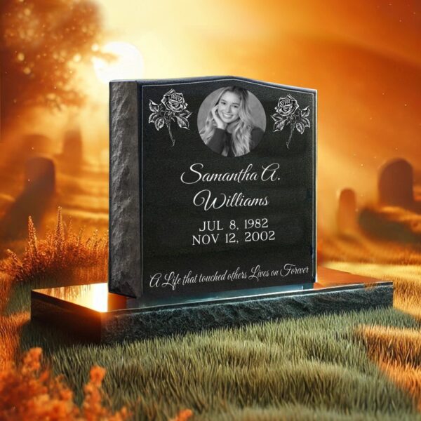 30% OFF! Black Granite Single Headstone