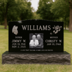$1,000 OFF! Large Companion Black Granite Headstone