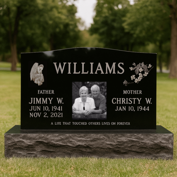 $1,000 OFF! Large Companion Black Granite Headstone