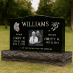 $1,000 OFF! Large Companion Black Granite Headstone - Image 2