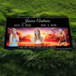 "Eternal Memories" Full-Color Heaven Collage Memorial - Premium Black Granite