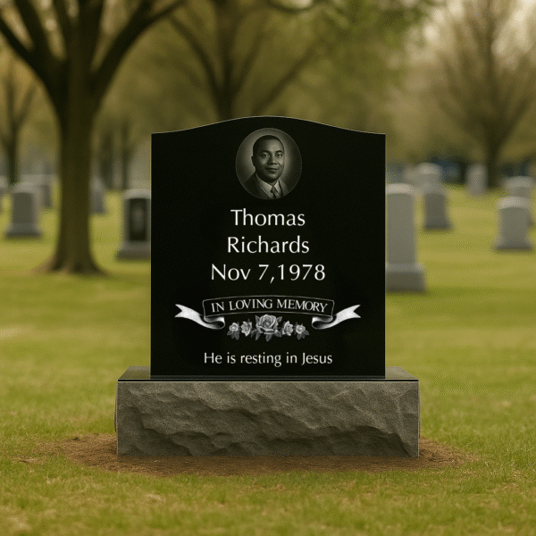 Black Granite Small Monument Single Headstone