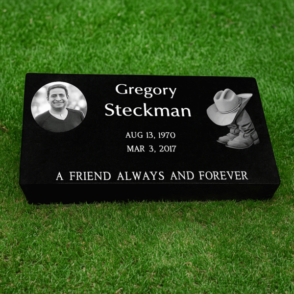 Black Granite Single Headstone (Large)