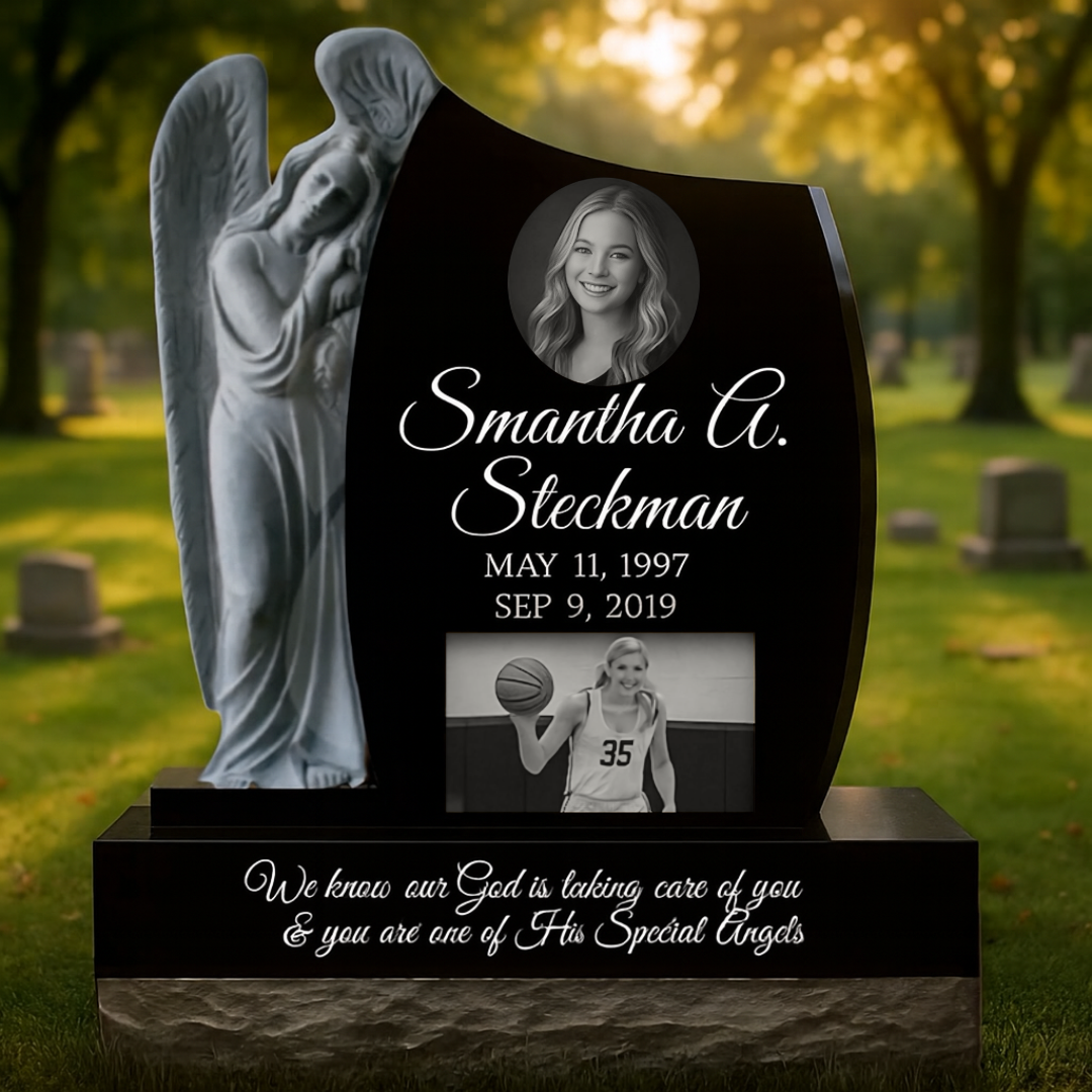 Updated Standing Angel Headstone - Image 1