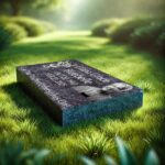 Premium Bahama Blue Memorial Stone - Elegant Granite Headstone with Portrait Engraving - Image 3