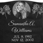 30% OFF! Black Granite Single Headstone - Image 2