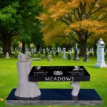 Whispering Woods Handcarved Memorial Bench Headstone - Image 2